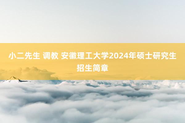 小二先生 调教 安徽理工大学2024年硕士研究生招生简章